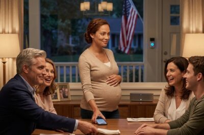 My father-in-law smirked and slid the paper toward me: “You can sell the baby to me.” The room burst into laughter. I stood up, voice shaking but steady: “Sorry, I need to record that.” The laughter died. “You wouldn’t dare,” he snapped. I smiled back: “You just said enough to destroy yourself.” And that was only the beginning.